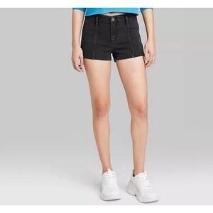 Wild Fable Super High Rise Seamed Black Jean Shorts